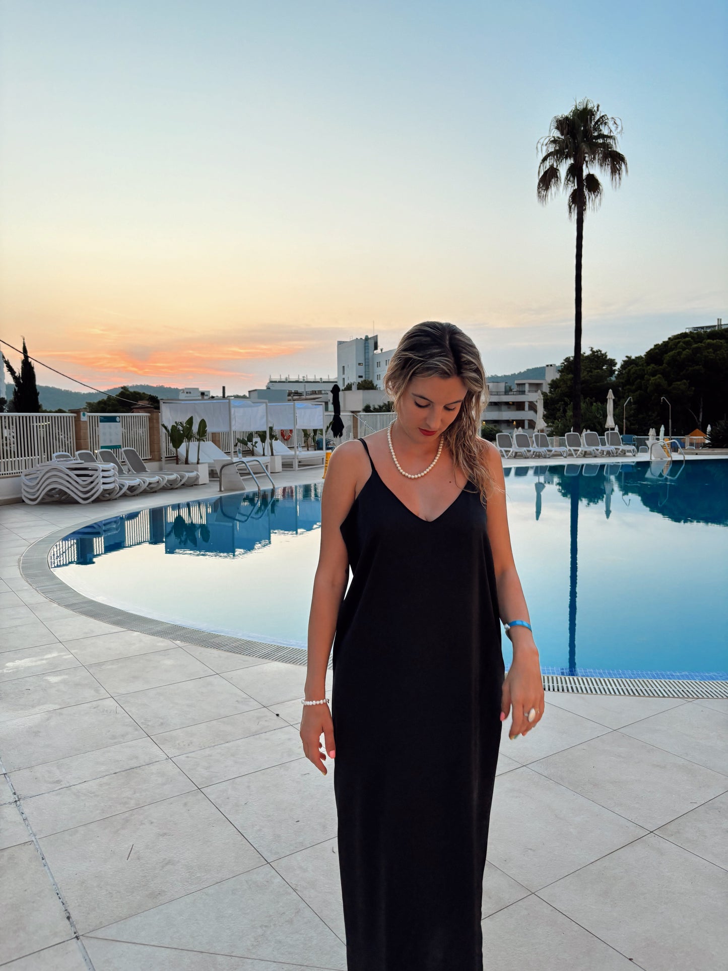 Satin long dress