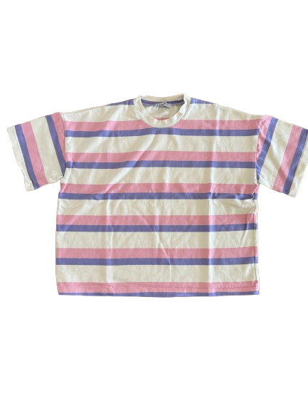 T-shirt oversize multistripe